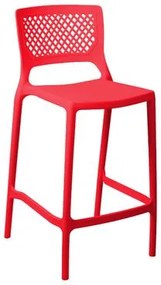 Banqueta Alta para Cozinha Vermelho Pastel Empilhável Vênus em Polipropileno Acrilys