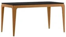 Mesa de Jantar Retangular 160cm 6 Lugares Yuma Ypê/Preto N02 - Mpozena