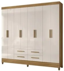 Guarda Roupa Casal 204cm 8 Portas Vitta Freijó/Off Z17       - Mpozena