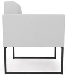 Poltrona Base Industrial Preto Kit 2 Ana Linho Cinza - Ibiza
