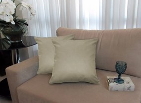 Kit 2 Almofadas Decorativas 50x50 Tecido Suede Nude