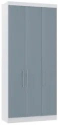 Guarda Roupa Modulado 102cm com 3 Portas Taiga Branco/Grey L01 - Mpoze