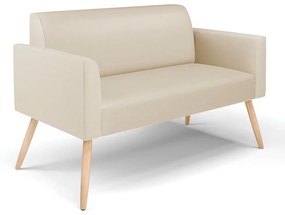 Sofá Namoradeira Pés Palito Natural Marisa Corino D03 - D'Rossi - Bege