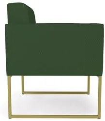 Poltrona Decorativa Base Industrial Dourado Ana Veludo Luxo Verde - Ib