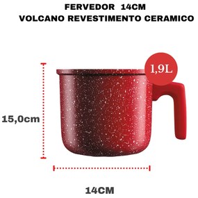 Fervedor Chaleira Titânio Red 14cm