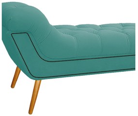Calçadeira Estofada Veneza 160 cm Queen Size Suede Azul Tiffany - ADJ Decor