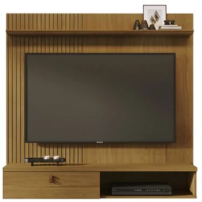 Painel TV 55 Pol 141cm Bancada Suspensa para Sala Seluna M20 - D'Rossi - Cumaru