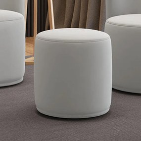 Puff Redondo Orgânico para Sala Malu Veludo M11 - D'Rossi - Cinza