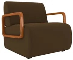 Poltrona Decorativa Orgânica para Sala Belarus Z08 Veludo Marrom - Mpo