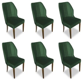 Kit 6 Cadeiras De Jantar Safira Suede Verde Bandeira
