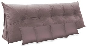 Kit Almofada Mel 1,95 + 4 Almofadas 40x40 Suede Crepe