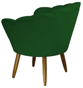Poltrona Decorativa Pétala Pés Palito Suede Verde - Sheep Estofados