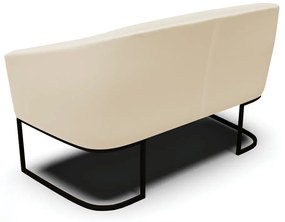Sofá 2 Lugares Namoradeira Industrial Preto Stella Sintético D03 - D'Rossi - Bege