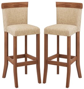 Kit 2 Banquetas Decorativas Sala de Jantar Milena Linho Bege G42 - Gran Belo