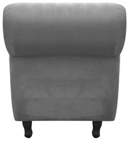 Recamier com Baú Itália Namoradeira Calçadeira Suede Grafite - D'Rossi