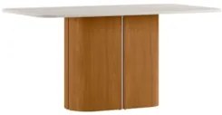 Mesa de Jantar Retangular 160cm 6 Lugares Flex Zuni Ypê/Off N02 - Mpoz
