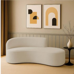 Sofá 2 Lugares Orgânico 160 cm Morgan Veludo/Cotelê - Bege