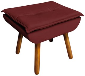 Puff Banqueta Decorativo Pé Palito Opala Veludo Marsala D03 - D'Rossi