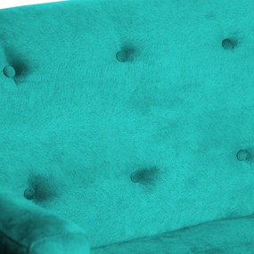 Namoradeira Bruna 1,20 m 2 Lugares Pés Palito Suede Azul Tiffany