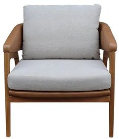 Poltrona Zara cor Cinza e Caramelo com Base Amendoa - 62374 Sun House