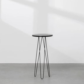 Mesa Lateral Fancy Redonda Preto - Mesa Lateral Fancy Redonda 26x58cm – Preto