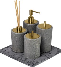Conjunto Banheiro 4 Pçs Petra  Ouro Escovado