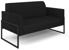 Sofá Namoradeira Base Industrial Alta Preto Marisa Linho D03 - D'Rossi - A79 Preto