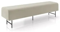 Puff Recamier Decorativo Pés em Ferro 160cm Dublin Z37 Veludo Bege - M