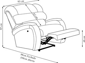 Poltrona do Papai Sala de Cinema Reclinável Kylie Power Elétrica USB Veludo Cinza Grafite G23