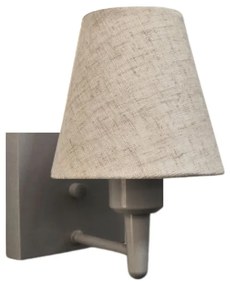 Arandela Quadrada Md-2034 Cinza Cúpula em Tecido Cone Rustico Bege - Bivolt