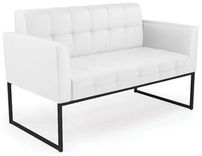 Sofá Namoradeira Elisa Corino Branco Base Metálica Industrial Preto - D'Rossi