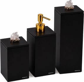 Conjunto 3 pçs Naturalle Cristal Dourado - Preto Fosco - Gold Preto Fosco - Gold