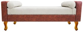 Recamier Félix Solteiro 100cm Corano Nozes e Linho Bege - ADJ Decor