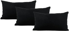 Conjunto 3 capas Almofadas Suede Preto 30x50 - LISO