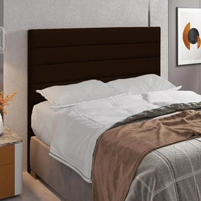 Cabeceira Casal Cama Box 140cm  para Quarto Rubi Suede M11 - D'Rossi - Marrom