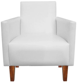 Kit Namoradeira 02 Lugares e 02 Poltronas Jade Corino Branco Pés Chanfrado Castanho - D'Rossi