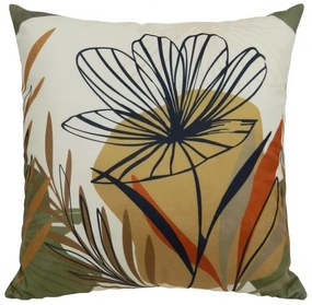 Capa de Almofada Prado em Suede Tons de Verde 45x45cm - Flor - Com Enchimento