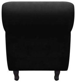 Recamier com Baú Itália Namoradeira Calçadeira Suede - D'Rossi - Preto