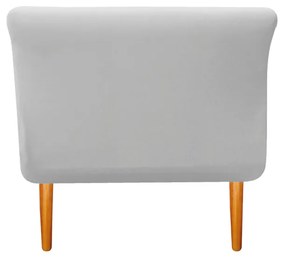 Recamier Estofado Ari 100 cm Solteiro Suede Branco - ADJ Decor