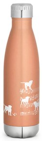 Garrafa Térmica Inox Brilhante 510 ml Cachorro Musical Branco - Dourado