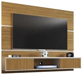 Painel Para TV Âmbar Cinamomo Off White Ripado – Bechara Móveis