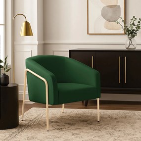 Poltrona Sala Industrial Alta Champanhe Stella Suede D03 - D'Rossi - Verde