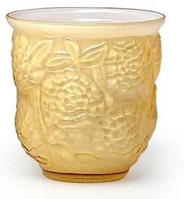 Cachepot Vaso Flores Âmbar Leitoso Murano Cristais Cadoro
