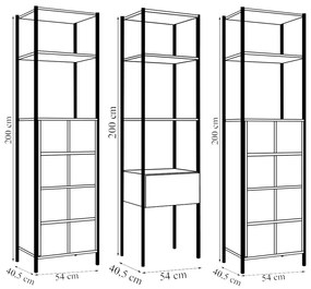 Roupeiro Industrial Modulado Napoli 2 Gavetas 8 Nichos Casal Preto/Demolição G79 - Gran Belo