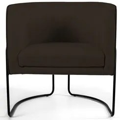 Poltrona Decorativa Base Aço Betina C-34 Sintético Marrom - Domi