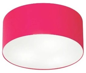 Plafon Cilíndrico Md-3010 Cúpula em Tecido 30x12cm Rosa Pink - Bivolt