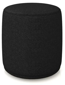 Puff Redondo Orgânico para Sala Malu Linho M11 - D'Rossi - Preto