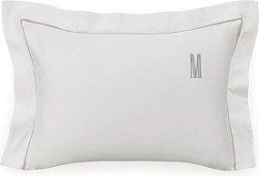 Fronha Avulsa Trussardi Cetim 300 Fios Portello 50x70cm Branco e Legno