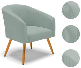 Poltrona Decorativa Pé Palito Castanho Stella Cotelê Ext/Veludo D03 - D'Rossi - Menta