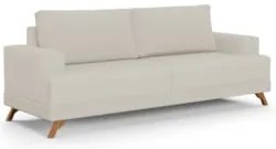 Sofá 2 Lugares 160cm Living Pés Curvos Santi D05 Linho Bege - Mpozenat